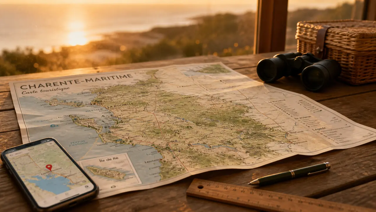 Carte tourisme Charente maritime pour localiser des sites et télécharger un PDF