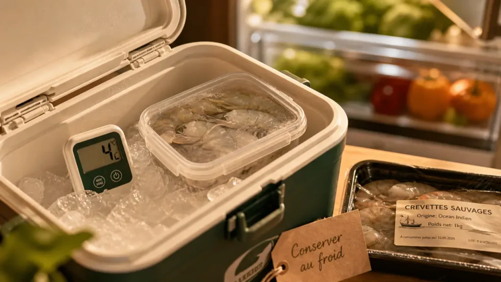 Conservation des crevettes : durées, risques et méthodes pour préserver la fraîcheur