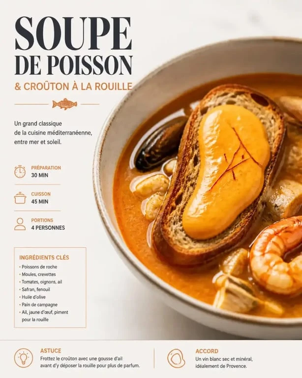Recette de sauce rouille maison onctueuse pour accompagner une soupe de poisson