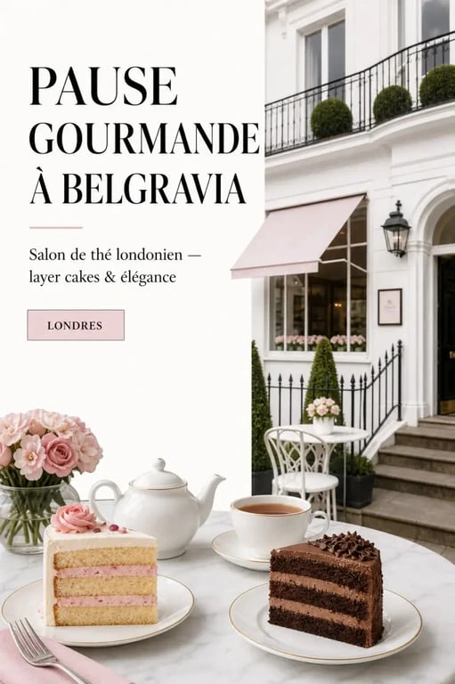 Boulangerie à Londres : salon de thé gourmand à Belgravia avec layer cakes
