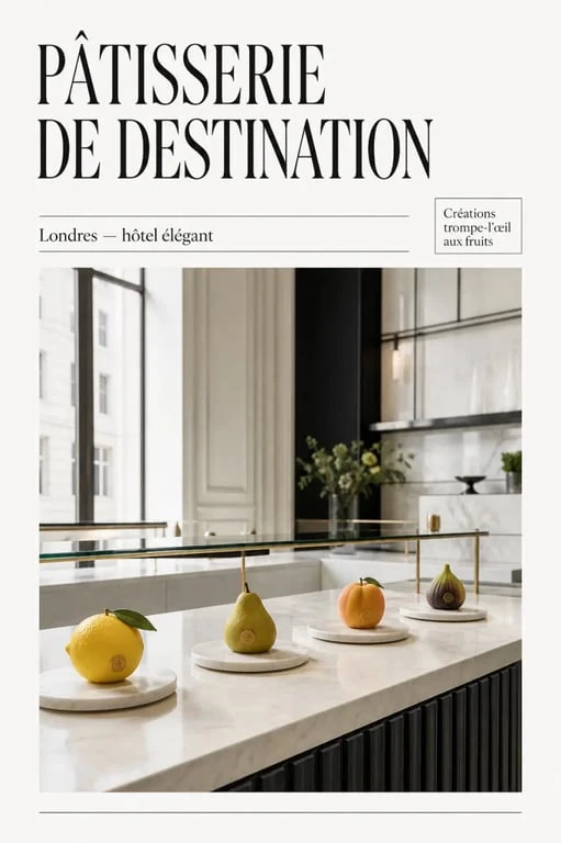 Boulangerie à Londres : pâtisserie signature haut de gamme avec desserts trompe-l’œil