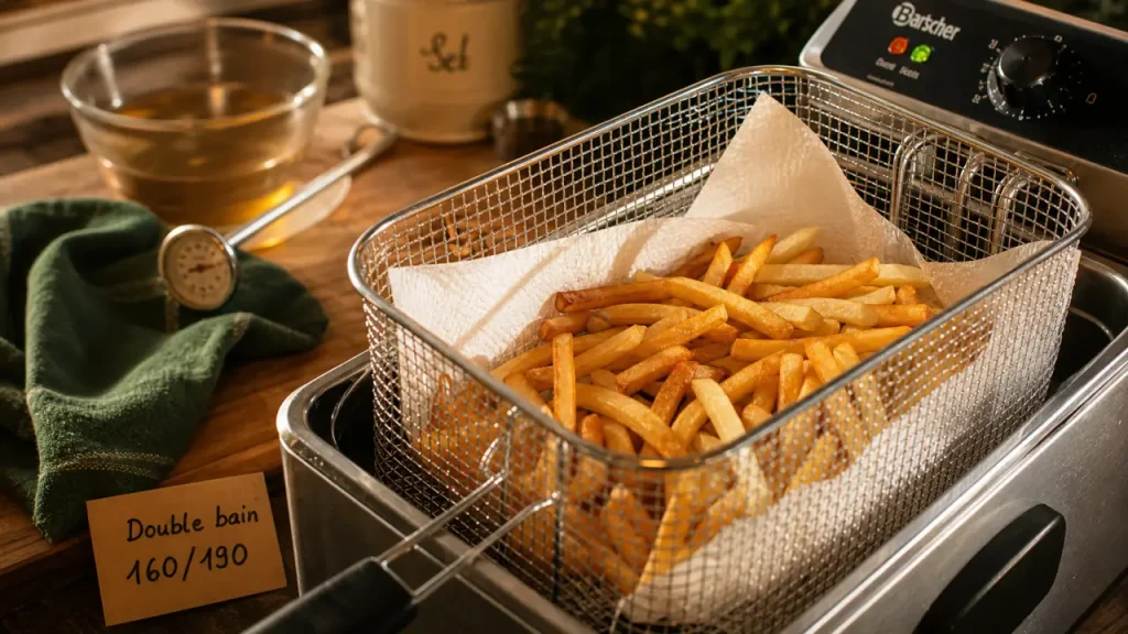 Frites maison cuisson : 160°C, 190°C et le repos qui change tout