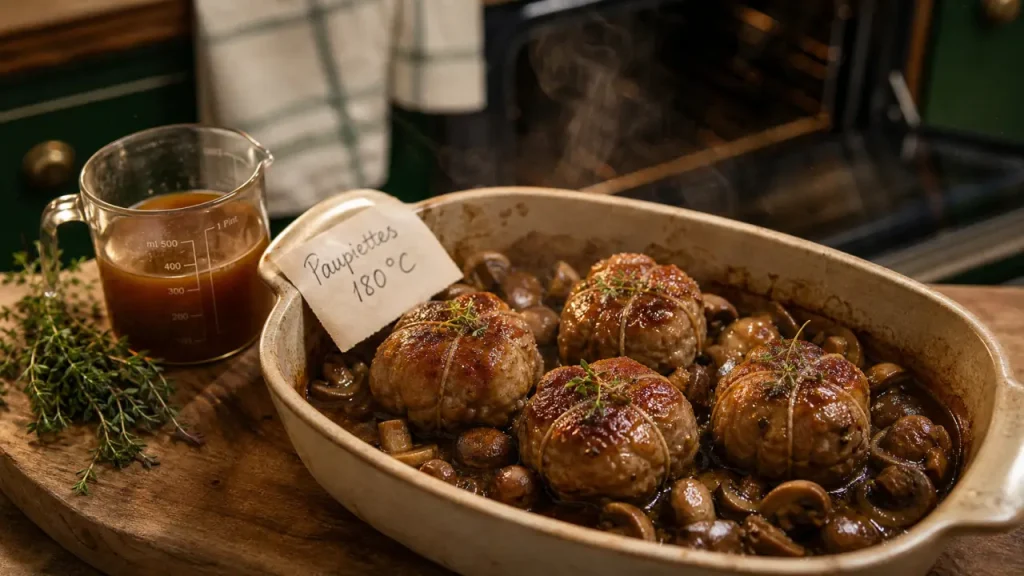 180 °C, 30 à 45 minutes : le bon temps de cuisson des paupiettes de veau au four sans les sécher
