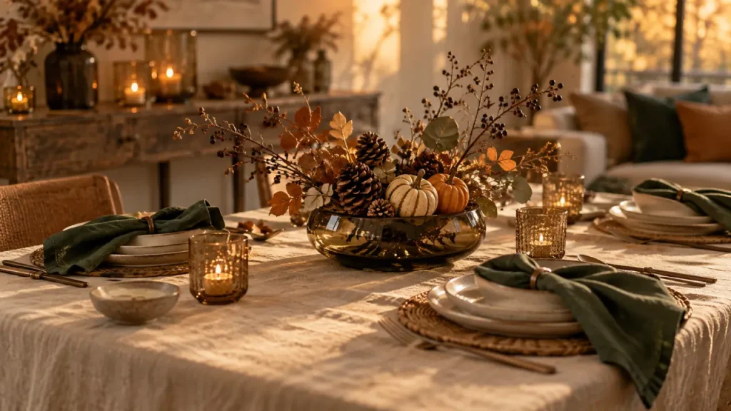 Décoration d’automne : des couleurs chaudes, une lumière douce et des décors réutilisables