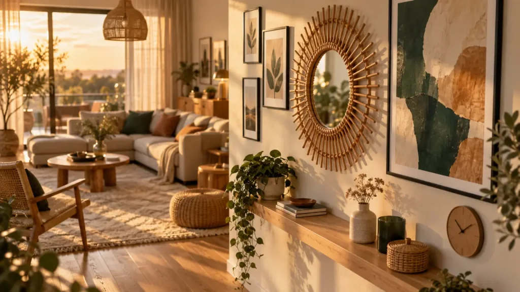 Décoration murale tendance : miroirs, tableaux et matières pour habiller un mur blanc