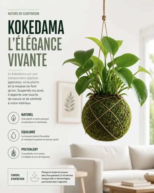 Kokedama végétal pour une déco fait maison facile