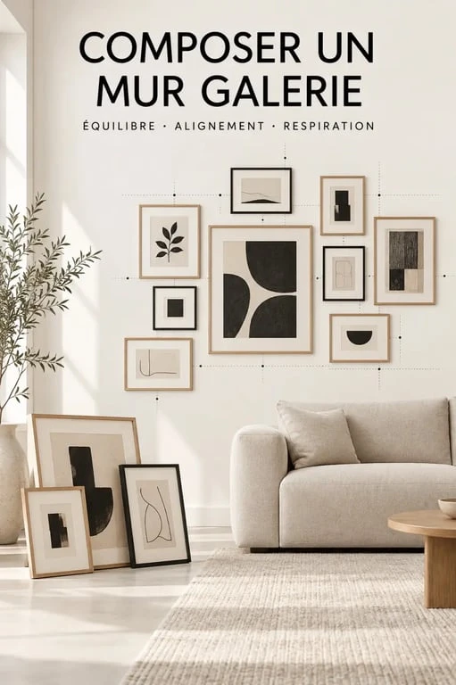 Composition d’un mur galerie pour une décoration murale tendance dans un salon