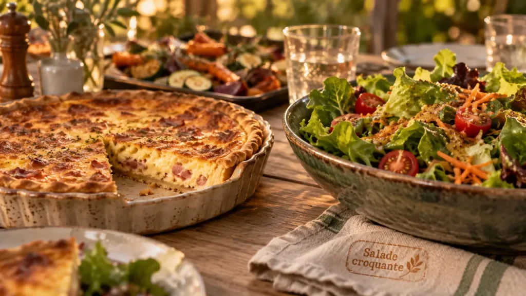 Que servir avec une quiche ? Fraîcheur, croquant et chaleur selon la garniture