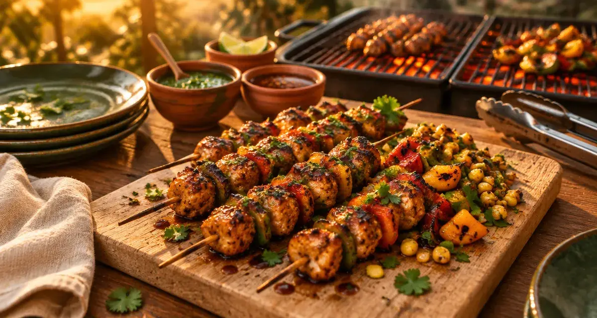 Grillades au barbecue : brochettes miel-soja laquées, braises maîtrisées