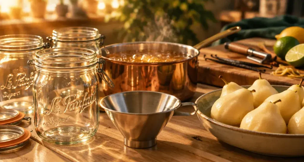 Poires au sirop Le Parfait : le bon dosage et 45 minutes à 100 °C