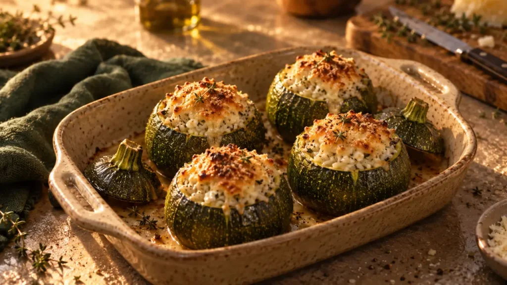 Comment réussir des courgettes rondes farcies : une farce fondante, sans excès d’eau et bien gratinée