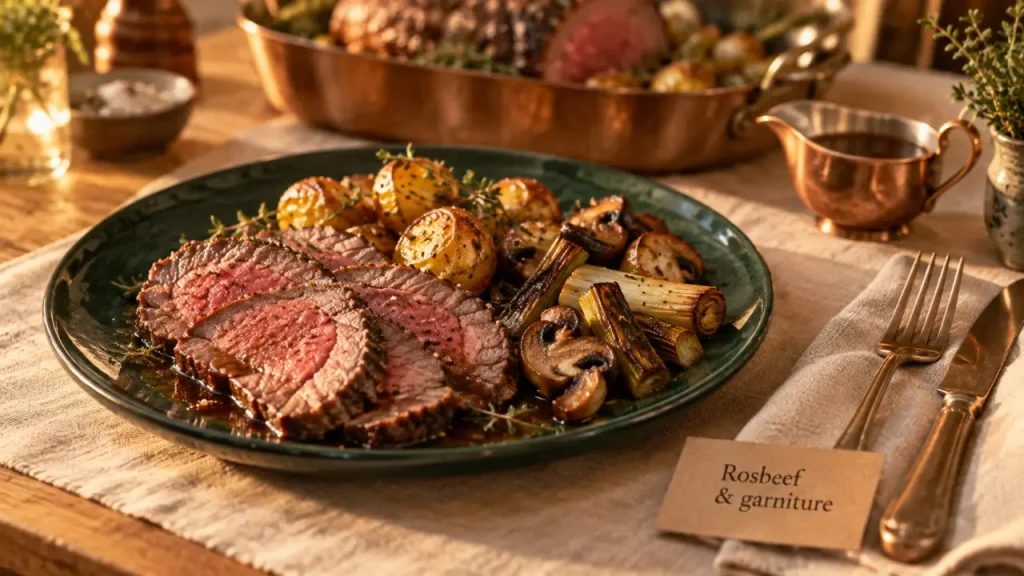 Rosbeef : les accompagnements qui équilibrent viande, jus et textures